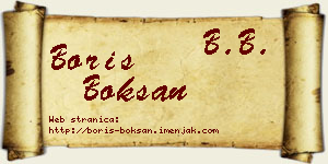 Boris Bokšan vizit kartica